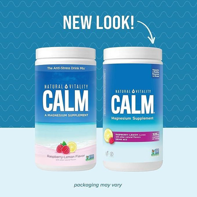 Vegan Magnesium Citrate Drink Mix - Anti-Stress Powder, Gluten-Free & Non-GMO, Raspberry Lemon Flavor, 16 Oz